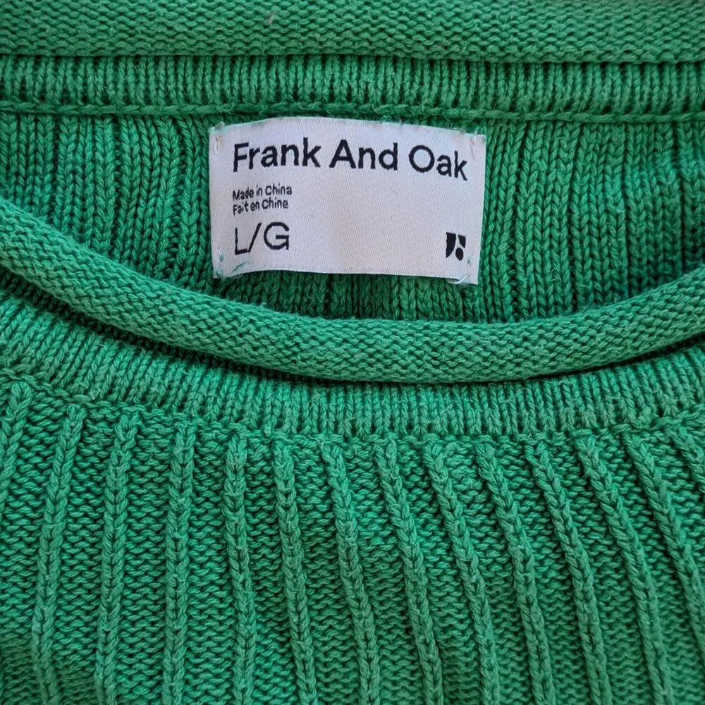 Frank & Oak Ribbed Crewneck Sweater in Bright Green - Picture 7 of 7